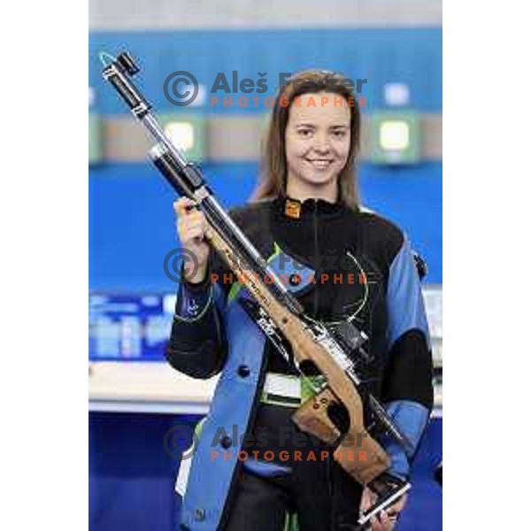 Ziva Dvorsak of Slovenia, bronze medalist at air rifle shooting during second day of 18. Mediteranean Games Tarragona 2018 (Sredozemske Igre) in Spain on June 24, 2018