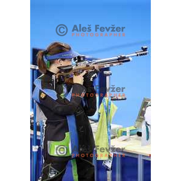 Ziva Dvorsak of Slovenia, bronze medalist at air rifle shooting during second day of 18. Mediteranean Games Tarragona 2018 (Sredozemske Igre) in Spain on June 24, 2018