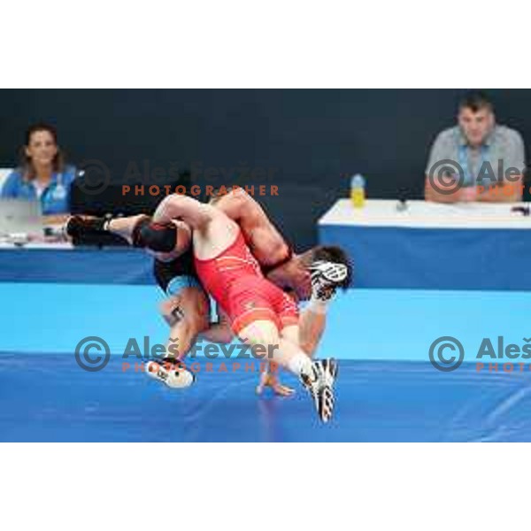 David Habat of Slovenia competes in wrestling freestyle 65 kg at 18. Mediteranean Games Tarragona 2018 ( Sredozemske Igre) in Spain on June 25, 2018