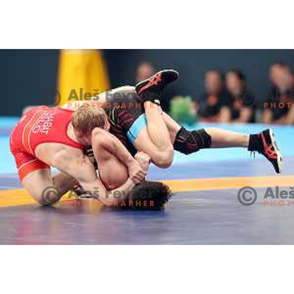 David Habat of Slovenia competes in wrestling freestyle 65 kg at 18. Mediteranean Games Tarragona 2018 ( Sredozemske Igre) in Spain on June 25, 2018