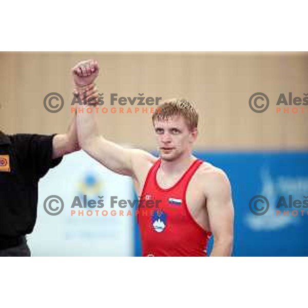 David Habat of Slovenia competes in wrestling freestyle 65 kg at 18. Mediteranean Games Tarragona 2018 ( Sredozemske Igre) in Spain on June 25, 2018