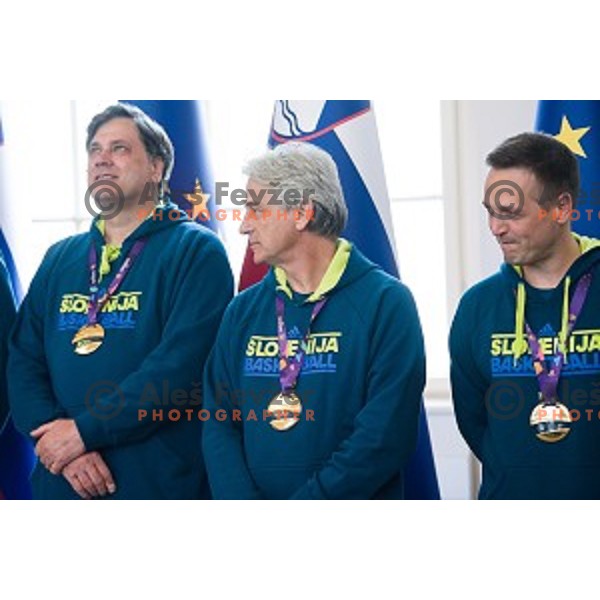 Aleksandar Sekulic of the Slovenian basketball team at the presentation of the Golden Order of Slovenia, Presidential palace, Ljubljana, Slovenia