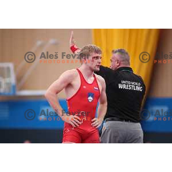 David Habat of Slovenia competes in wrestling freestyle 65 kg at 18. Mediteranean Games Tarragona 2018 ( Sredozemske Igre) in Spain on June 25, 2018