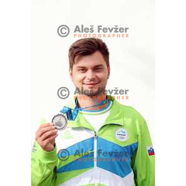 Rok Bizjak of Slovenia, silver medalist with team in Archery during second day of 18. Mediteranean Games Tarragona 2018 (Sredozemske Igre) in Spain on June 24, 2018