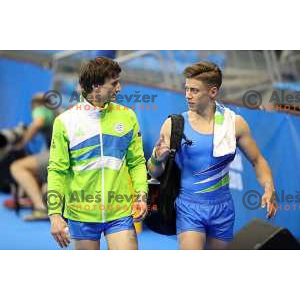 Andraz Lamut and Luka Bojanc of Slovenia during Artistic Gymnastics team Qualifications at second day of 18. Mediteranean Games Tarragona 2018 (Sredozemske Igre) in Spain on June 24, 2018