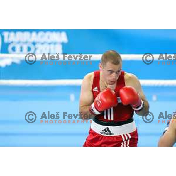 Aljaz Venko of Slovenia boxing in first round of 18. Mediteranean Games Tarragona 2018 (Sredozemske Igre) in Spain on June 25, 2018