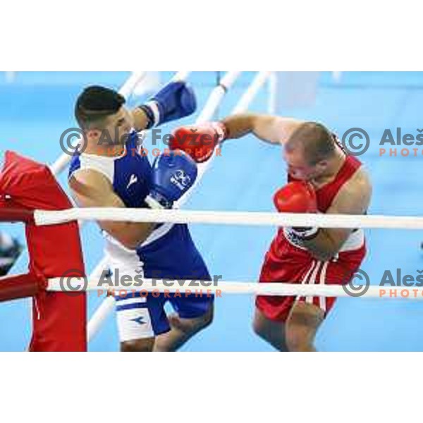 Aljaz Venko of Slovenia boxing in first round of 18. Mediteranean Games Tarragona 2018 (Sredozemske Igre) in Spain on June 25, 2018