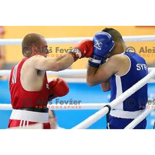 Aljaz Venko of Slovenia boxing in first round of 18. Mediteranean Games Tarragona 2018 (Sredozemske Igre) in Spain on June 25, 2018