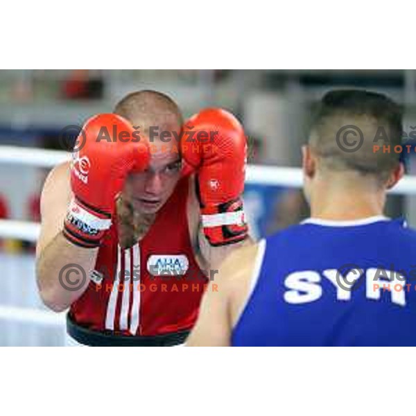 Aljaz Venko of Slovenia boxing in first round of 18. Mediteranean Games Tarragona 2018 (Sredozemske Igre) in Spain on June 25, 2018