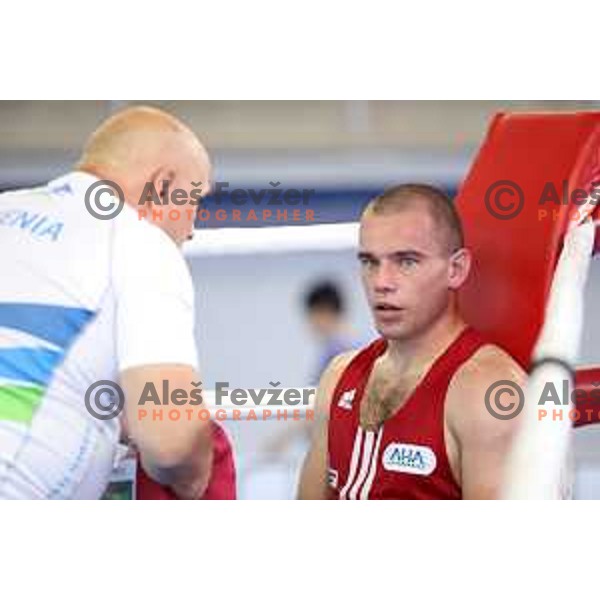 Aljaz Venko of Slovenia boxing in first round of 18. Mediteranean Games Tarragona 2018 (Sredozemske Igre) in Spain on June 25, 2018