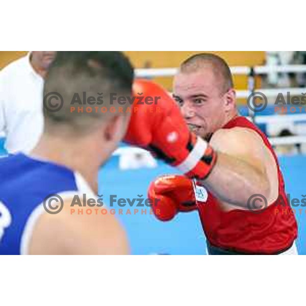 Aljaz Venko of Slovenia boxing in first round of 18. Mediteranean Games Tarragona 2018 (Sredozemske Igre) in Spain on June 25, 2018
