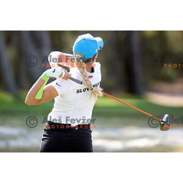 Ana Belac of Slovenia competes at golf tournament during 18. Mediteranean Games Tarragona 2018 (Sredozemske Igre) in Spain on June 26, 2018