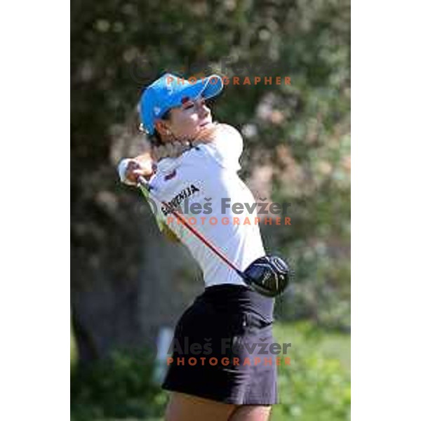 Ana Belac of Slovenia competes at golf tournament during 18. Mediteranean Games Tarragona 2018 (Sredozemske Igre) in Spain on June 26, 2018