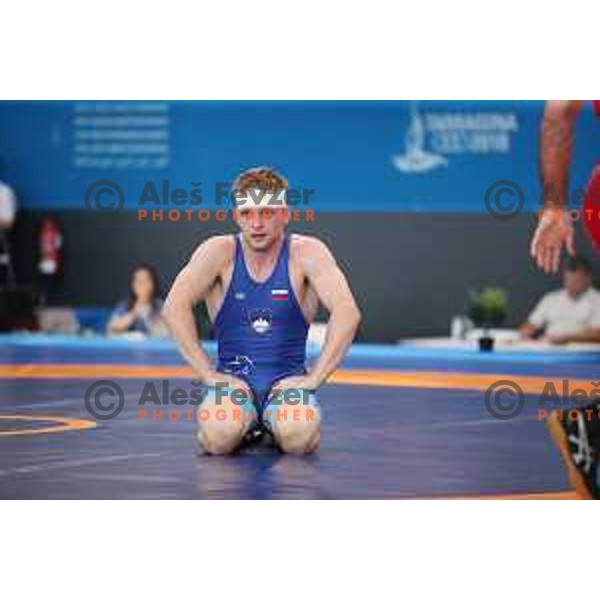 David Habat of Slovenia competes in wrestling freestyle 65 kg final at 18. Mediteranean Games Tarragona 2018 ( Sredozemske Igre) in Spain on June 26, 2018