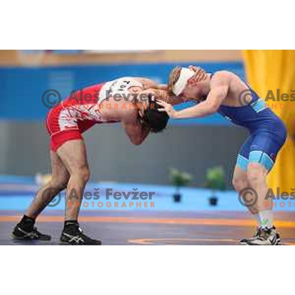 David Habat of Slovenia competes in wrestling freestyle 65 kg final at 18. Mediteranean Games Tarragona 2018 ( Sredozemske Igre) in Spain on June 26, 2018