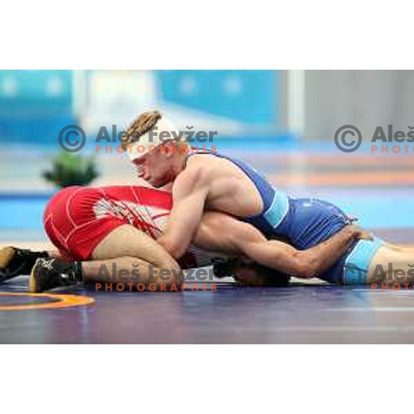 David Habat of Slovenia competes in wrestling freestyle 65 kg final at 18. Mediteranean Games Tarragona 2018 ( Sredozemske Igre) in Spain on June 26, 2018