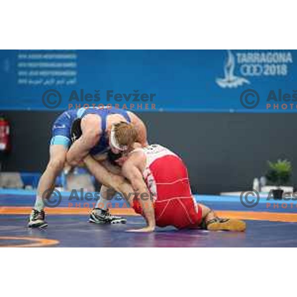 David Habat of Slovenia competes in wrestling freestyle 65 kg final at 18. Mediteranean Games Tarragona 2018 ( Sredozemske Igre) in Spain on June 26, 2018