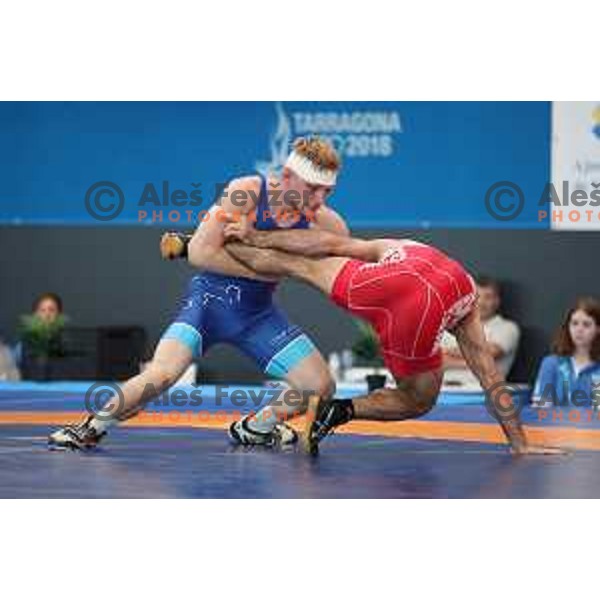 David Habat of Slovenia competes in wrestling freestyle 65 kg final at 18. Mediteranean Games Tarragona 2018 ( Sredozemske Igre) in Spain on June 26, 2018