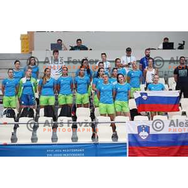 of Slovenia in action during quarterfinal handball match between Slovenia and Croatia at 18. Mediteranean Games Tarragona 2018 (Sredozemske Igre) in Spain on June 27, 2018