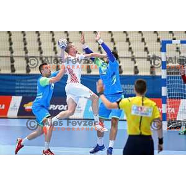 of Slovenia in action during quarterfinal handball match between Slovenia and Croatia at 18. Mediteranean Games Tarragona 2018 (Sredozemske Igre) in Spain on June 27, 2018