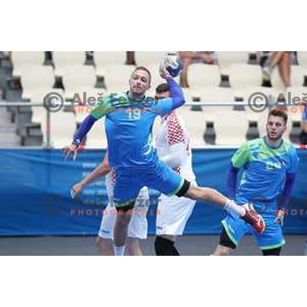 of Slovenia in action during quarterfinal handball match between Slovenia and Croatia at 18. Mediteranean Games Tarragona 2018 (Sredozemske Igre) in Spain on June 27, 2018