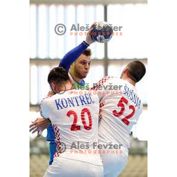 of Slovenia in action during quarter-final handball match between Slovenia and Croatia at 18. Mediteranean Games Tarragona 2018 (Sredozemske Igre) in Spain on June 27, 2018