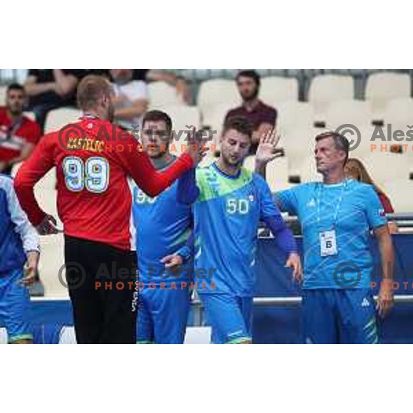 of Slovenia in action during quarter-final handball match between Slovenia and Croatia at 18. Mediteranean Games Tarragona 2018 (Sredozemske Igre) in Spain on June 27, 2018