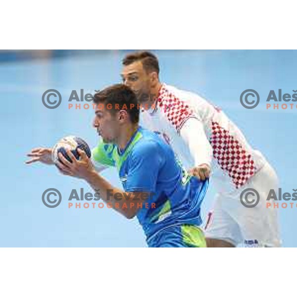 of Slovenia in action during quarter-final handball match between Slovenia and Croatia at 18. Mediteranean Games Tarragona 2018 (Sredozemske Igre) in Spain on June 27, 2018