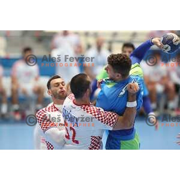 of Slovenia in action during quarter-final handball match between Slovenia and Croatia at 18. Mediteranean Games Tarragona 2018 (Sredozemske Igre) in Spain on June 27, 2018