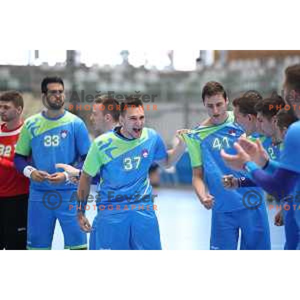 of Slovenia in action during quarter-final handball match between Slovenia and Croatia at 18. Mediteranean Games Tarragona 2018 (Sredozemske Igre) in Spain on June 27, 2018