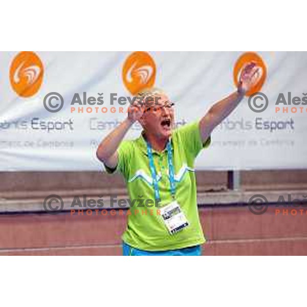 of Slovenia in action during quarter-final handball match between Slovenia and Croatia at 18. Mediteranean Games Tarragona 2018 (Sredozemske Igre) in Spain on June 27, 2018