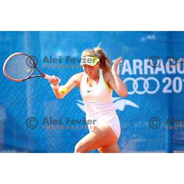 Veronika Erjavec of Slovenia in action during tennis tournament at 18. Mediteranean Games Tarragona 2018 (Sredozemske Igre) in Spain on June 28, 2018