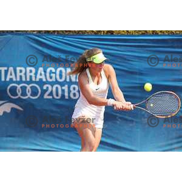 Veronika Erjavec of Slovenia in action during tennis tournament at 18. Mediteranean Games Tarragona 2018 (Sredozemske Igre) in Spain on June 28, 2018