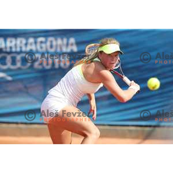 Veronika Erjavec of Slovenia in action during tennis tournament at 18. Mediteranean Games Tarragona 2018 (Sredozemske Igre) in Spain on June 28, 2018