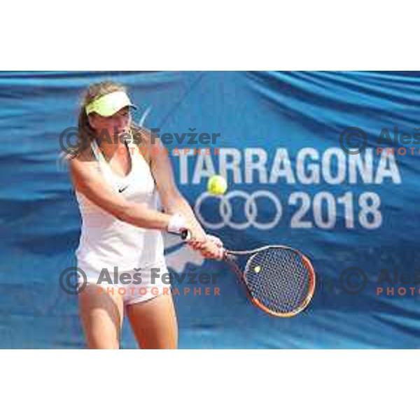 Veronika Erjavec of Slovenia in action during tennis tournament at 18. Mediteranean Games Tarragona 2018 (Sredozemske Igre) in Spain on June 28, 2018