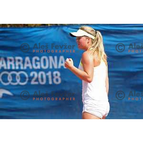 Veronika Erjavec of Slovenia in action during tennis tournament at 18. Mediteranean Games Tarragona 2018 (Sredozemske Igre) in Spain on June 28, 2018