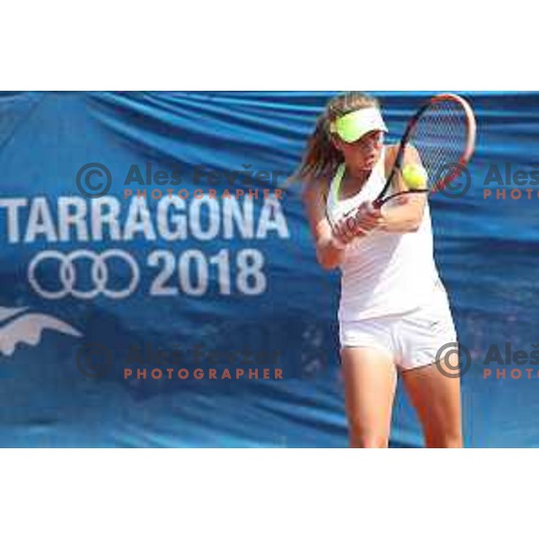 Veronika Erjavec of Slovenia in action during tennis tournament at 18. Mediteranean Games Tarragona 2018 (Sredozemske Igre) in Spain on June 28, 2018
