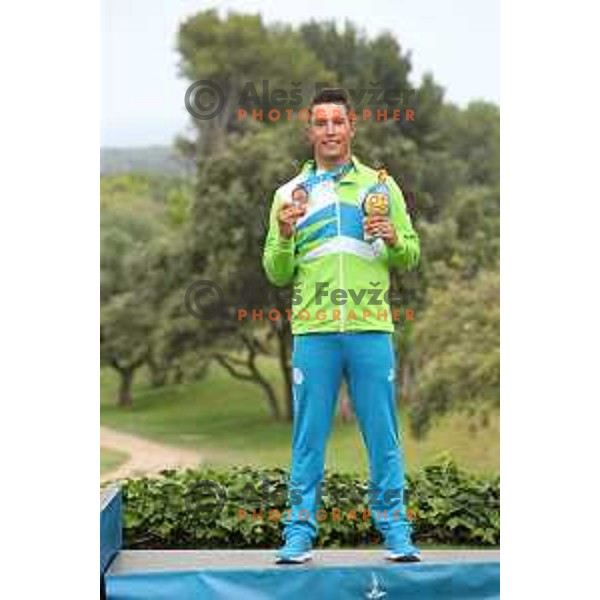 Zan Luka Stirn of Slovenia, winner of bronze medal at golf tournament at 18. Mediteranean Games Tarragona 2018 (Sredozemske Igre) in Spain on June 28, 2018