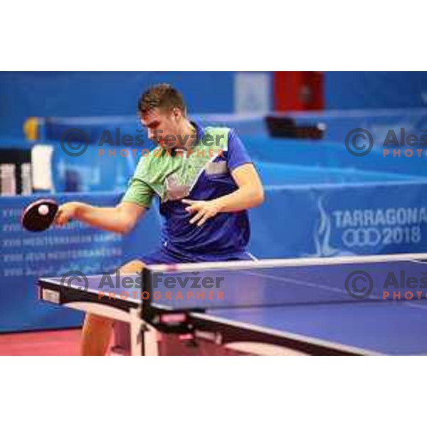 Darko Jorgic of Slovenia, gold medalist in table tennis at 18. Mediteranean Games Tarragona 2018 (Sredozemske Igre) in Spain on June 28, 2018