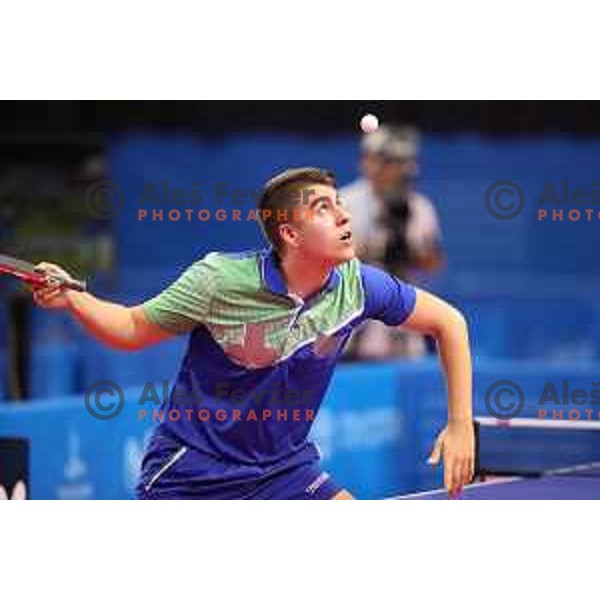 Darko Jorgic of Slovenia, gold medalist in table tennis at 18. Mediteranean Games Tarragona 2018 (Sredozemske Igre) in Spain on June 28, 2018