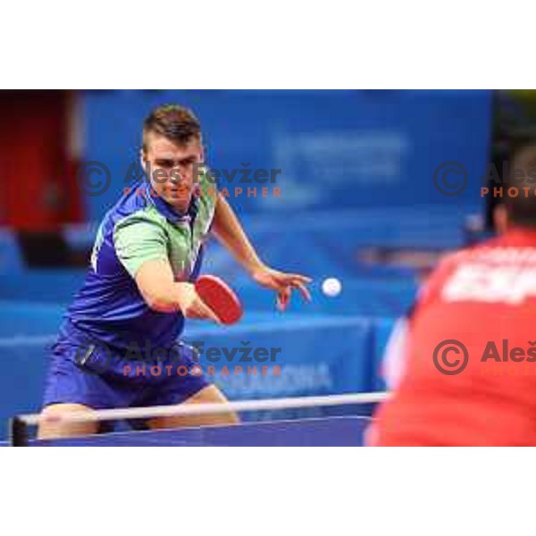 Darko Jorgic of Slovenia, gold medalist in table tennis at 18. Mediteranean Games Tarragona 2018 (Sredozemske Igre) in Spain on June 28, 2018
