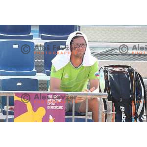 Miha Mlakar during semi-final of tennis tournament at 18. Mediteranean Games Tarragona 2018 (Sredozemske Igre) in Spain on June 29, 2018