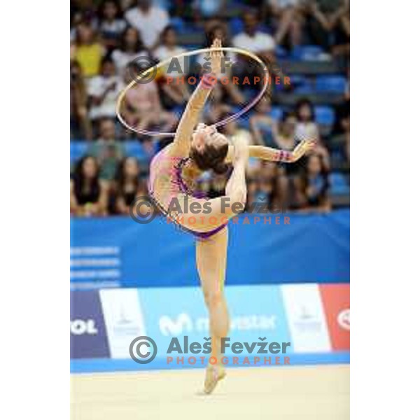 Anja Tomazin of Slovenia competes in Rythmic Gymnastic at 18. Mediteranean Games Tarragona 2018 (Sredozemske Igre) in Spain on June 29, 2018