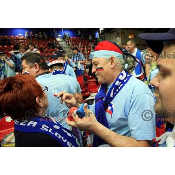 Norway, Stavanger, 18/01/2008. Slovenian supporters prior to the second European Handball Championship preliminary match against Poland.