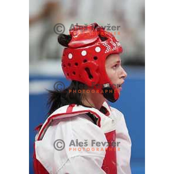 Dunja Lemajic of Slovenia competes in Taekwondo at 18. Mediteranean Games Tarragona 2018 (Sredozemske Igre) in Spain on June 29, 2018