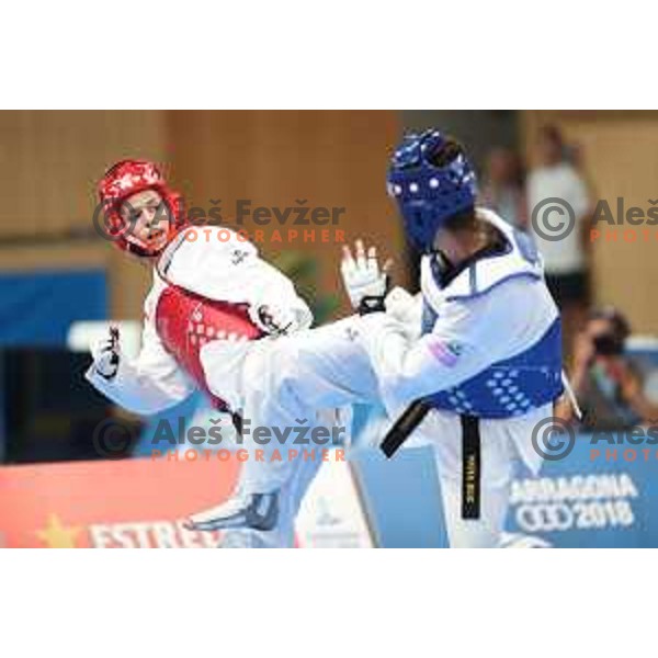 Dunja Lemajic of Slovenia competes in Taekwondo at 18. Mediteranean Games Tarragona 2018 (Sredozemske Igre) in Spain on June 29, 2018