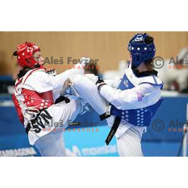 Dunja Lemajic of Slovenia competes in Taekwondo at 18. Mediteranean Games Tarragona 2018 (Sredozemske Igre) in Spain on June 29, 2018