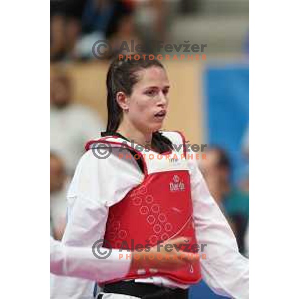 Dunja Lemajic of Slovenia competes in Taekwondo at 18. Mediteranean Games Tarragona 2018 (Sredozemske Igre) in Spain on June 29, 2018