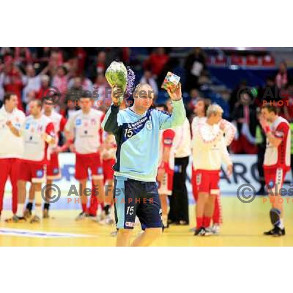Norway, Stavanger, 18/01/2008. Ales PAJOVIC (15), player of the match on the second European Handball Championship preliminary match against Poland.