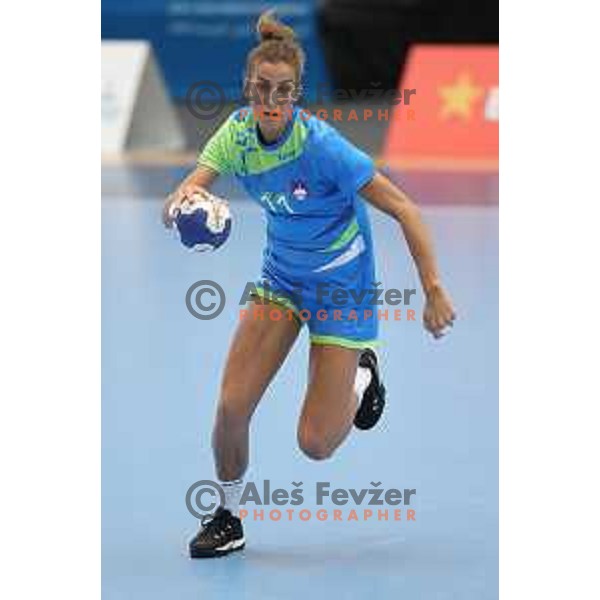 of Slovenia in action during semi-final handball match between Slovenia and Montenegro at 18. Mediteranean Games Tarragona 2018 (Sredozemske Igre) in Spain on June 29, 2018